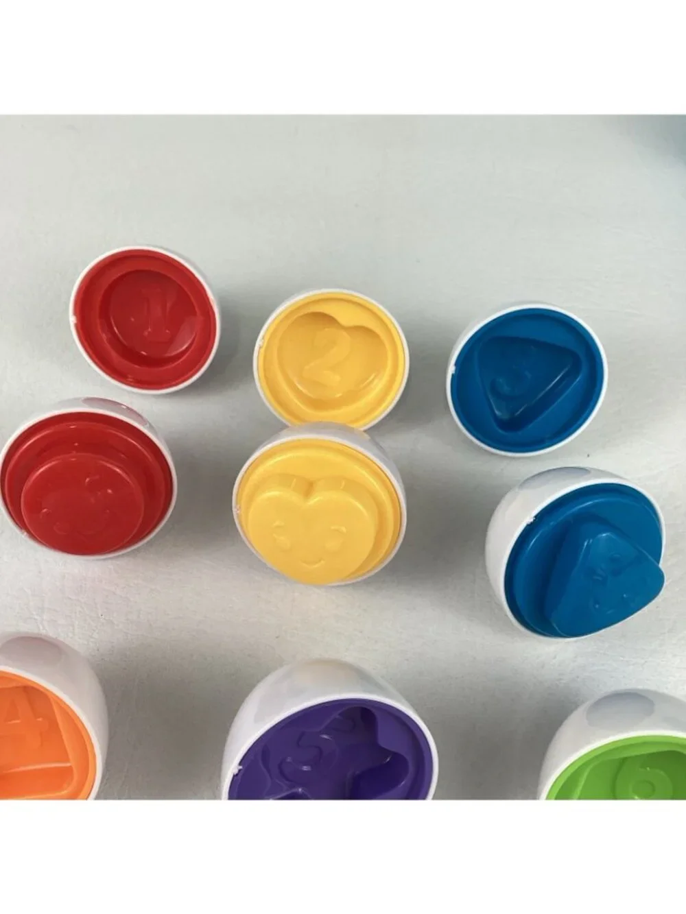 Rainbow Shape Sorter Eggs Counting Numbers Colors Vintage Evenflo Puzzle Lot